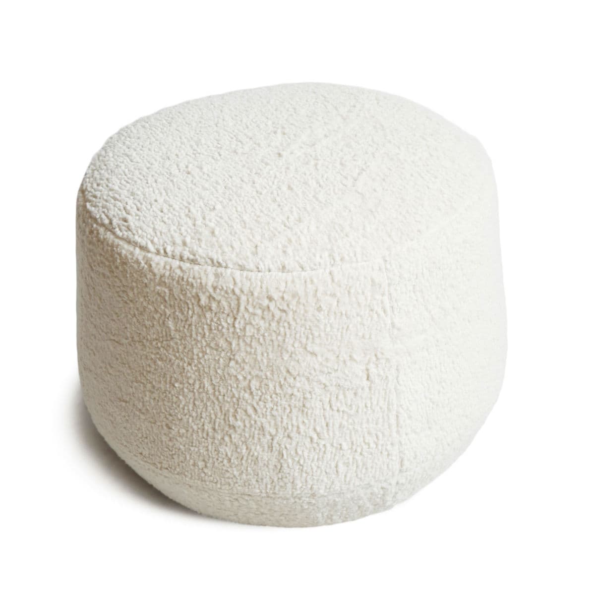 Ivory Boucle Ottoman - Thumbnail 3