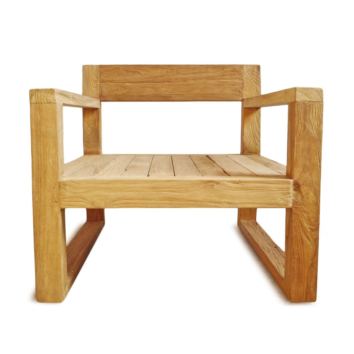 Outdoor Modern Teak Club Chair - Thumbnail 3