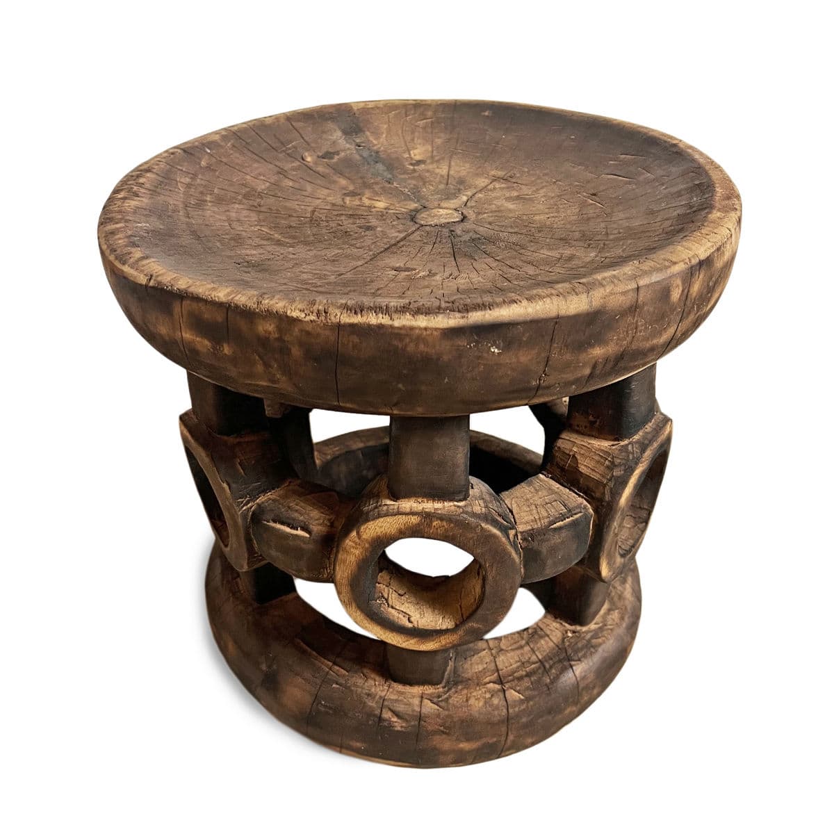 Vintage Bamileke Burn Stool Table - Thumbnail 3