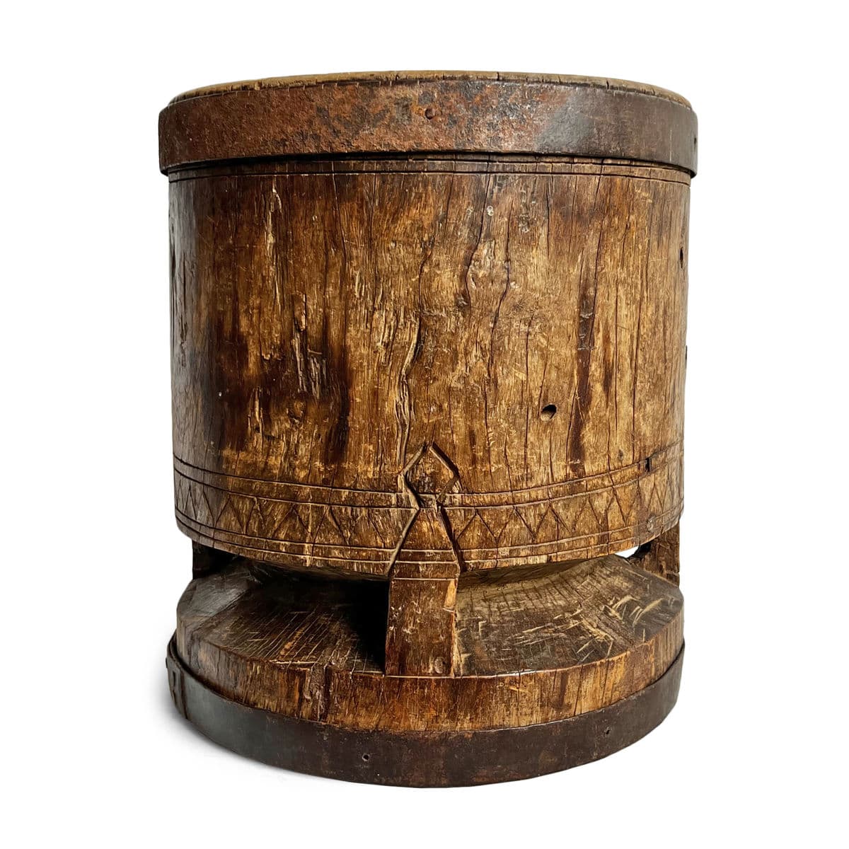 Old India Wood Pestle Pot - Thumbnail 3