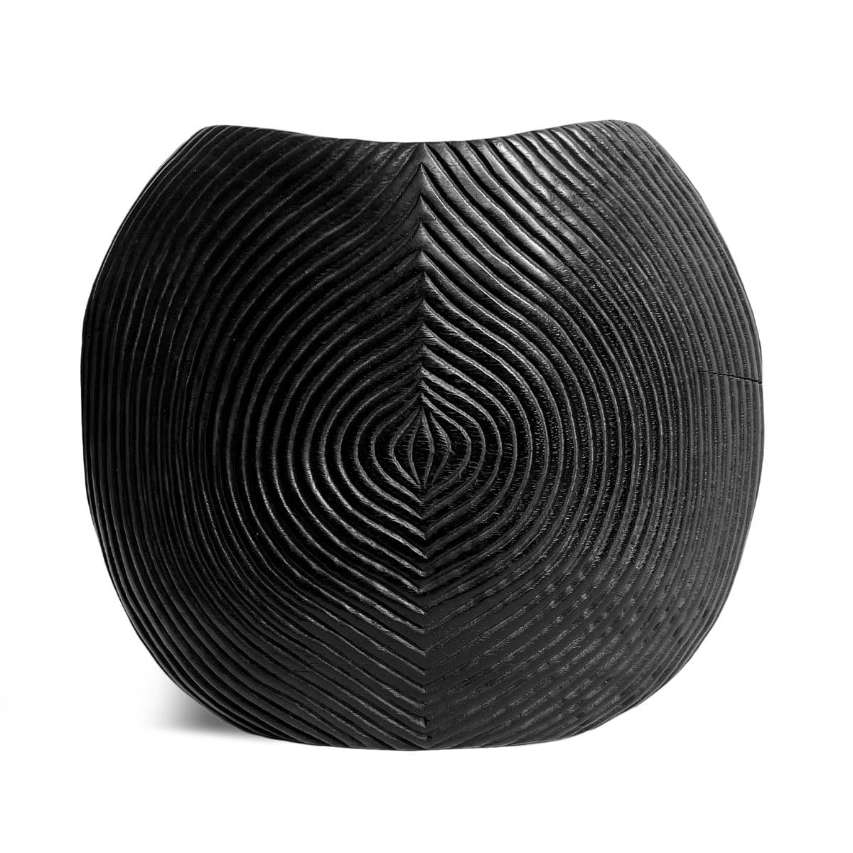 Black Wood Seed Scored Vase - Thumbnail 3