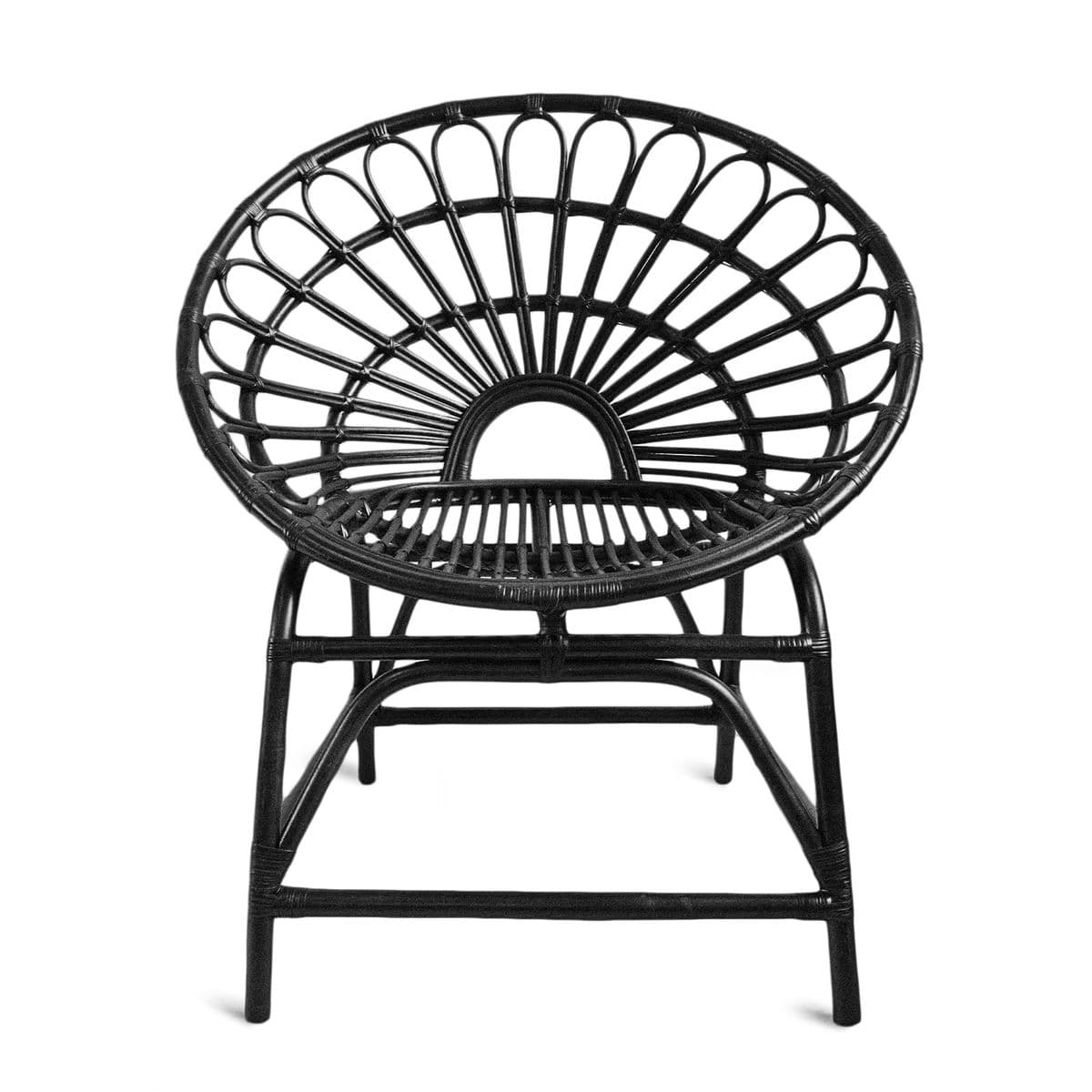 Black Bamboo Flower Ring Chair - Thumbnail 3