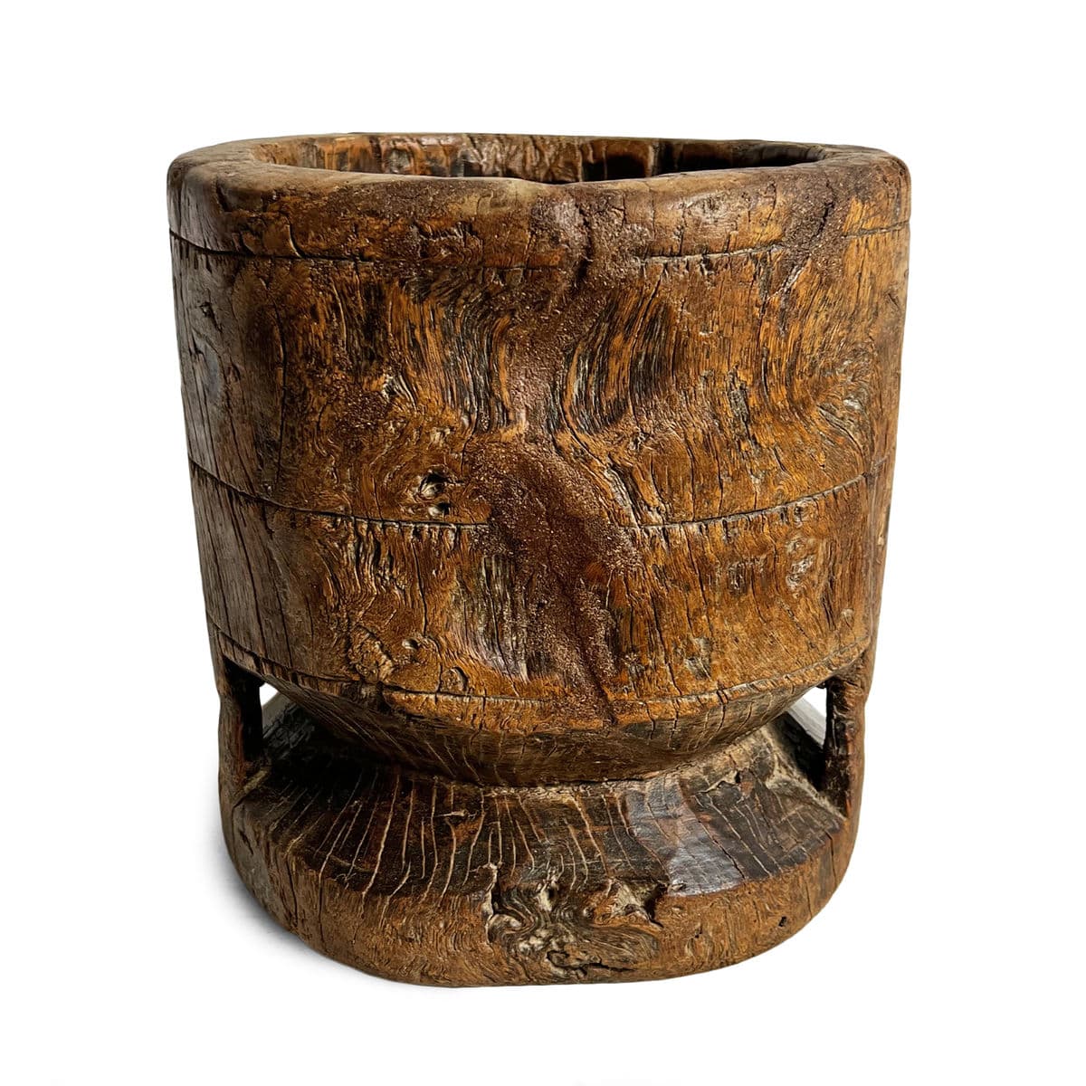 Old India Wood Pestle Pot - Thumbnail 3
