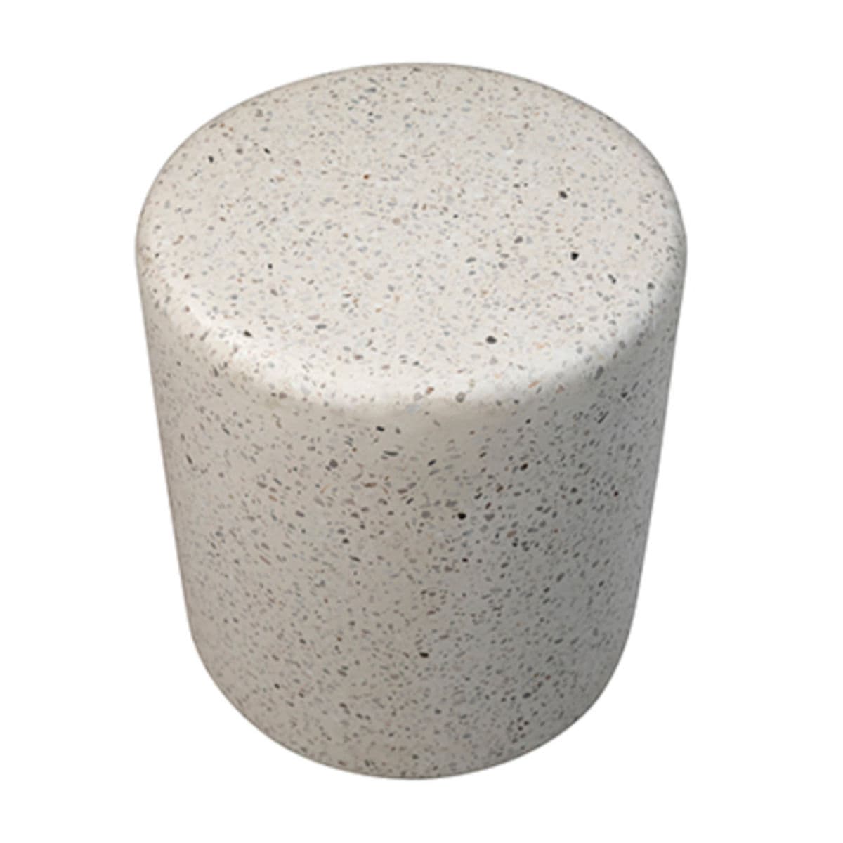 White Terrazzo Round Side Table - Thumbnail 3
