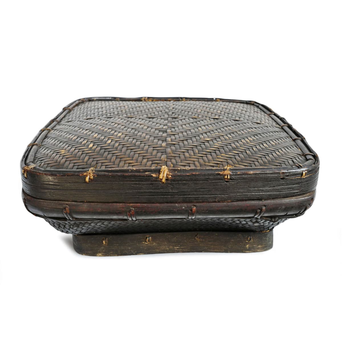 Vintage Akha Thai Square Basket - Thumbnail 3