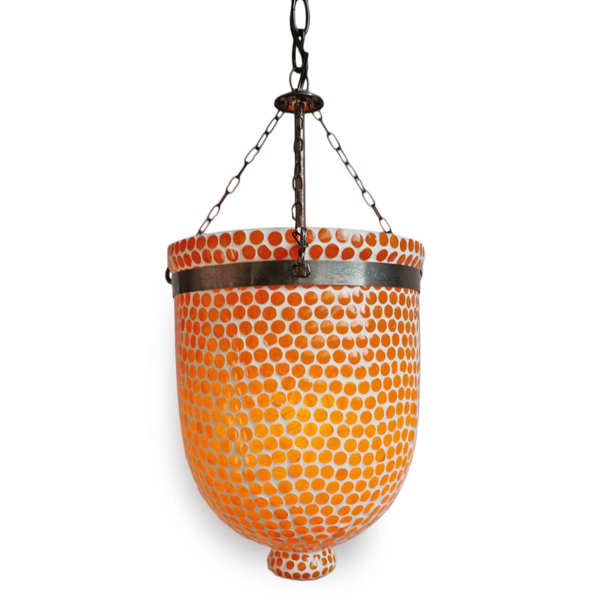 Orange Mosaic Bucket Pendant Small - Thumbnail 3