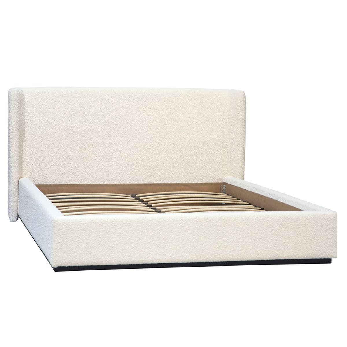 Cream Boucle Upholstered King Bed - Thumbnail 3