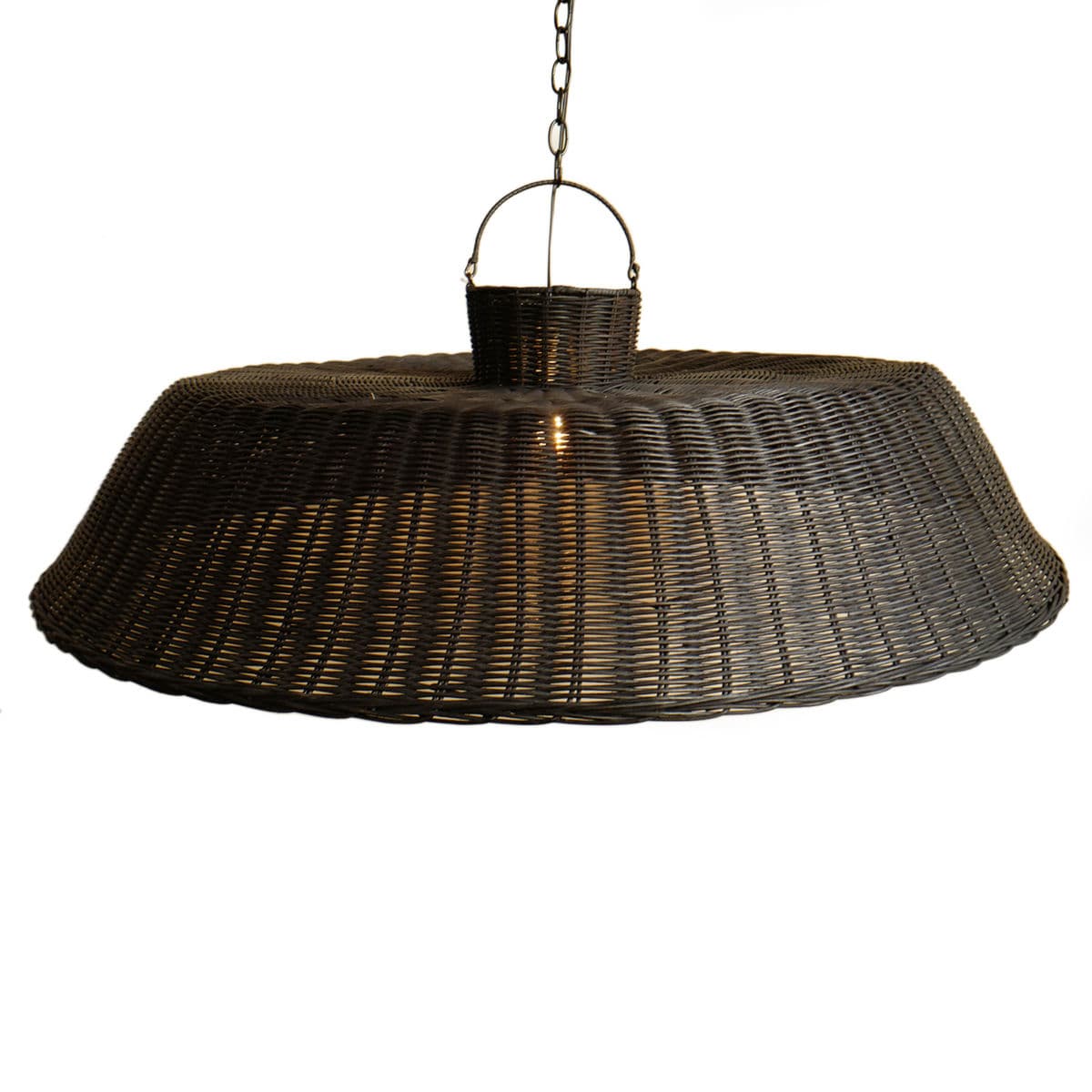 Black Wicker Audrey Pendant Large - Thumbnail 3