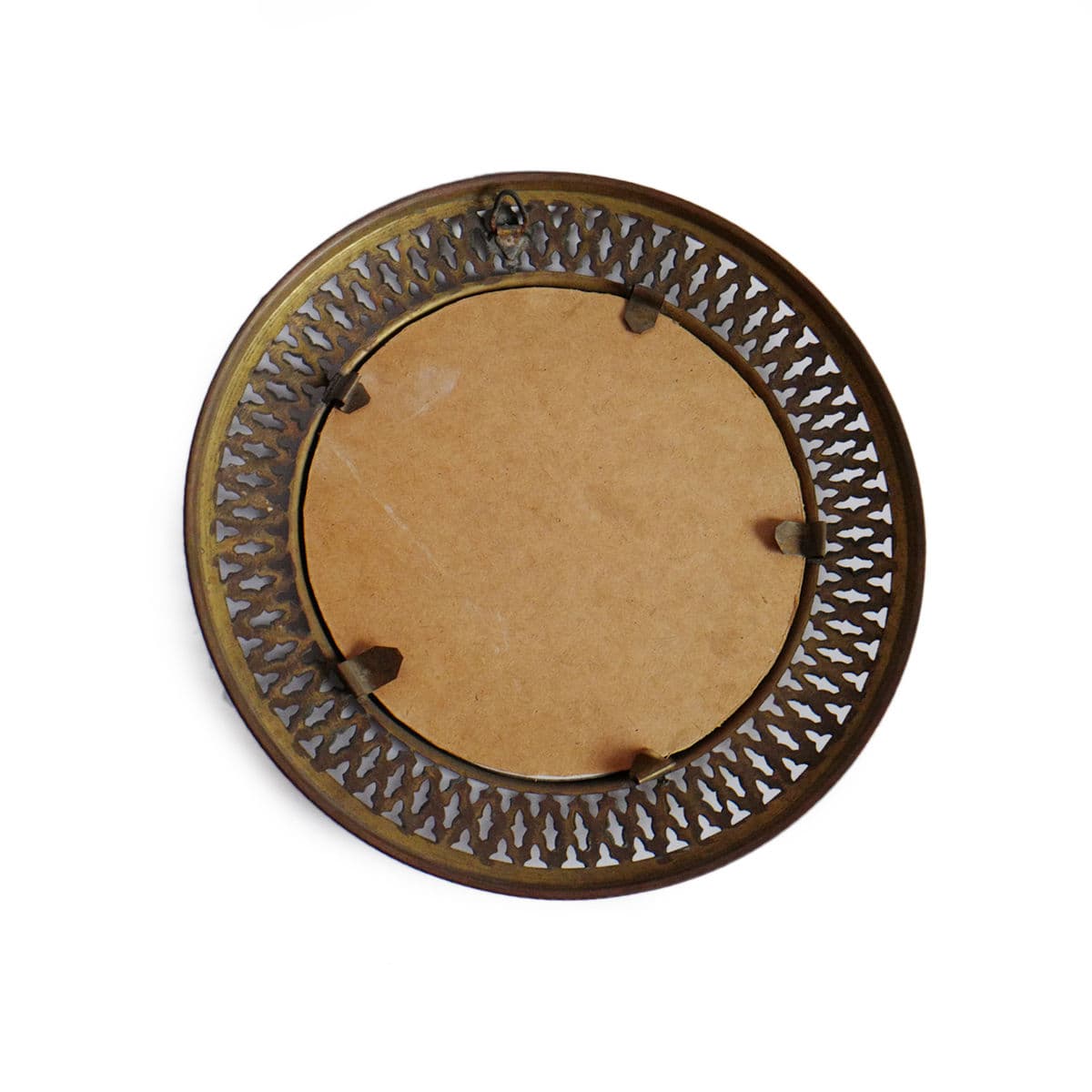 Round Vintage Brass Mirror - Thumbnail 3