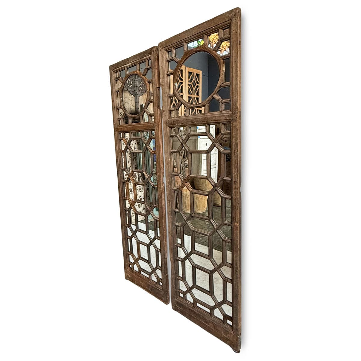 Pair of Vintage Deco Mirror Screens - Thumbnail 3