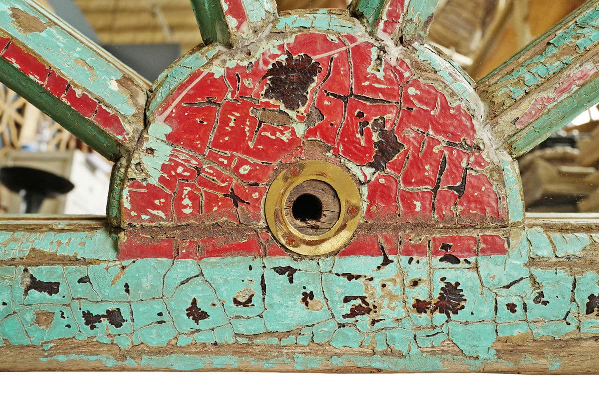 Antique Wood Painted Transom Mirror - Thumbnail 3