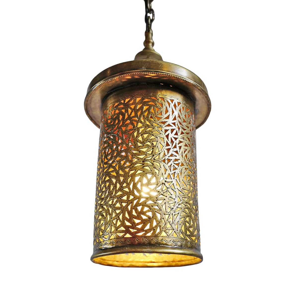 Brass Work Top Hat Pendant Light Medium - Thumbnail 3