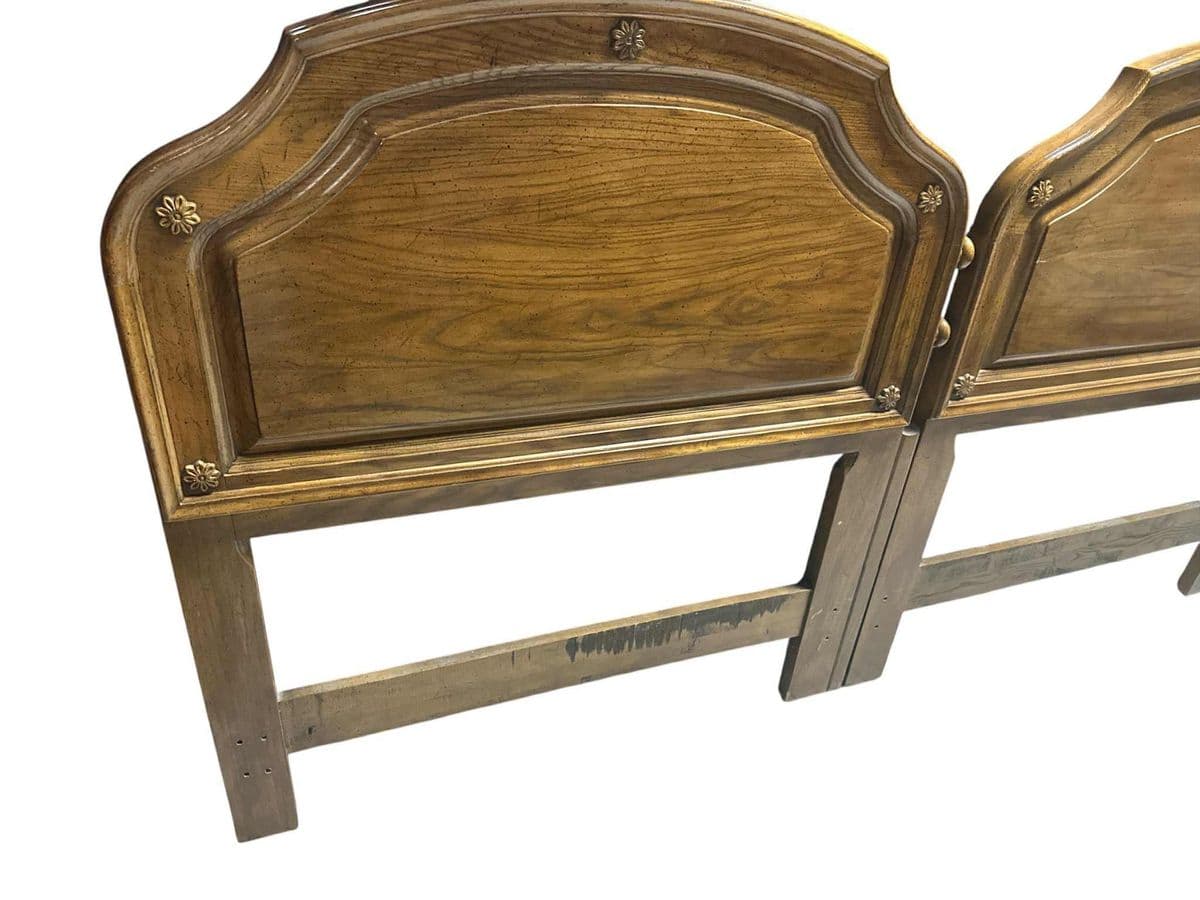 King Size Davis Cabinet Company French Provincial Solid Oak Headboard - Vintage Circa 1960s - Thumbnail 3