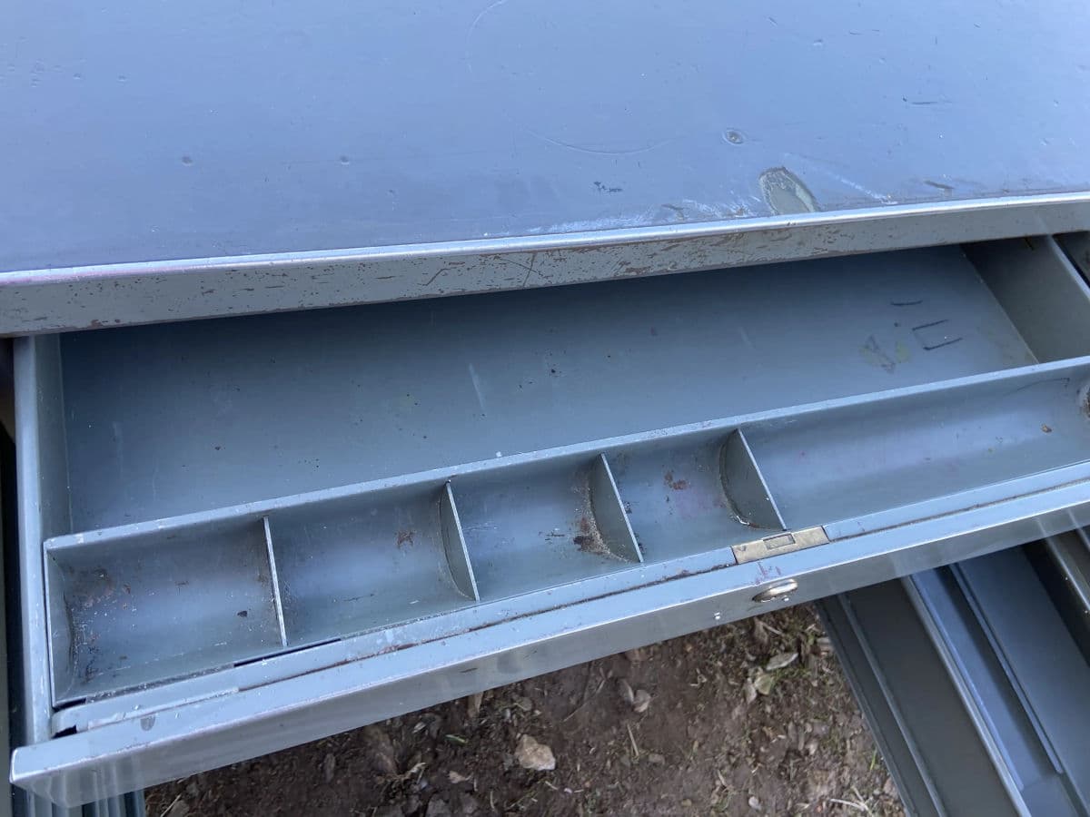 1950s Vintage Mid Century Modern Metal Tanker Desk - Thumbnail 3