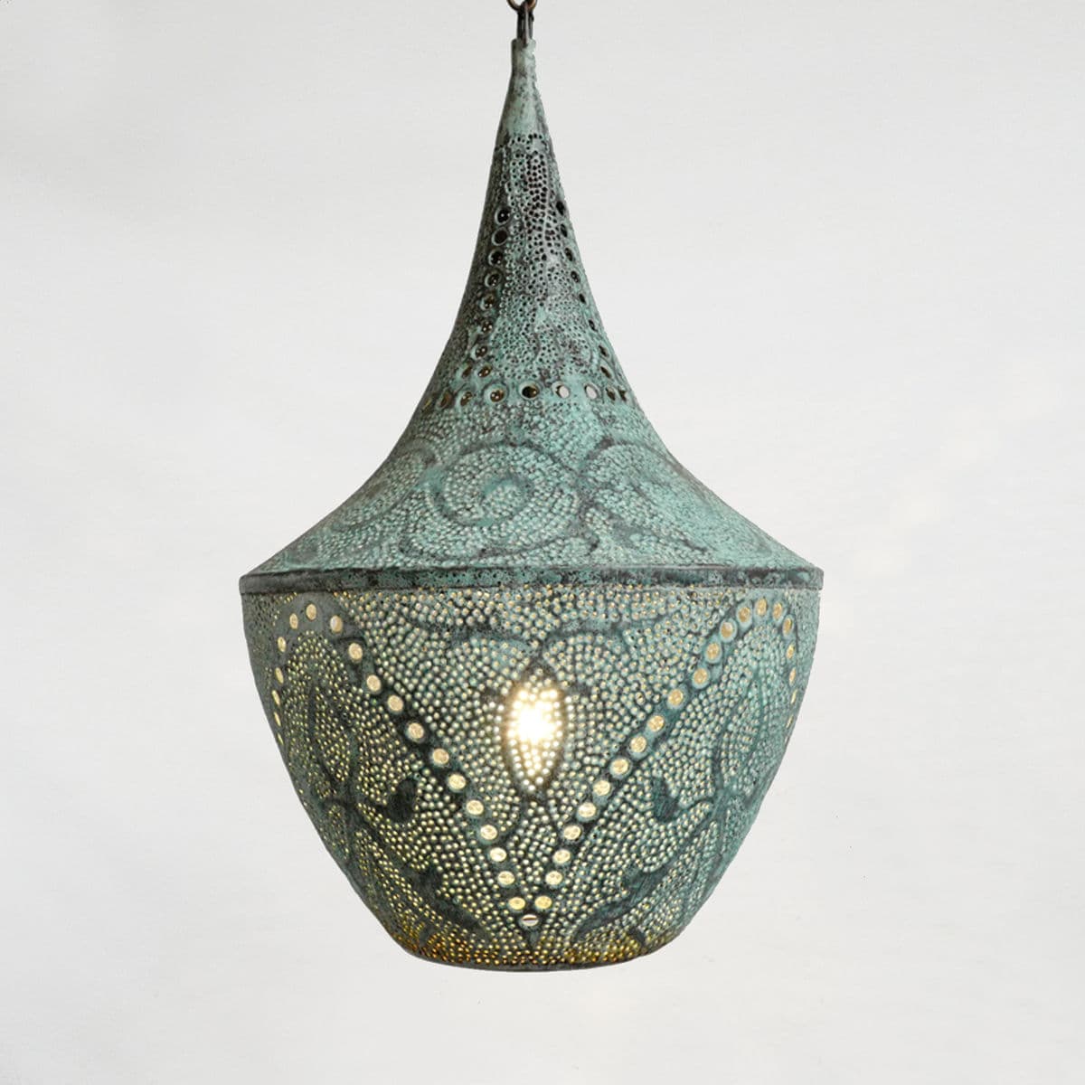 Copper Verdigris Dot Pendant Medium - Thumbnail 3