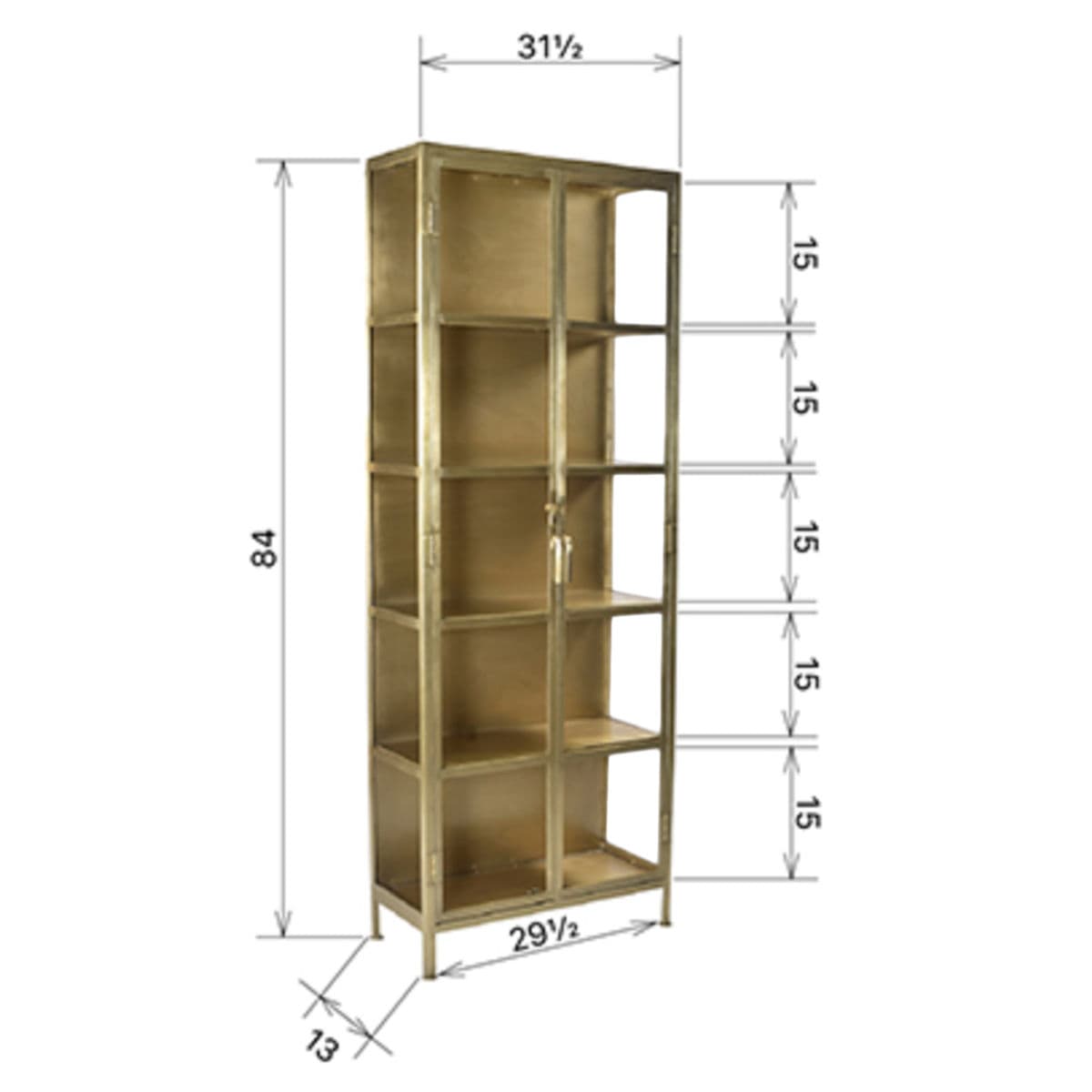 Brass Display Cabinet - Thumbnail 3