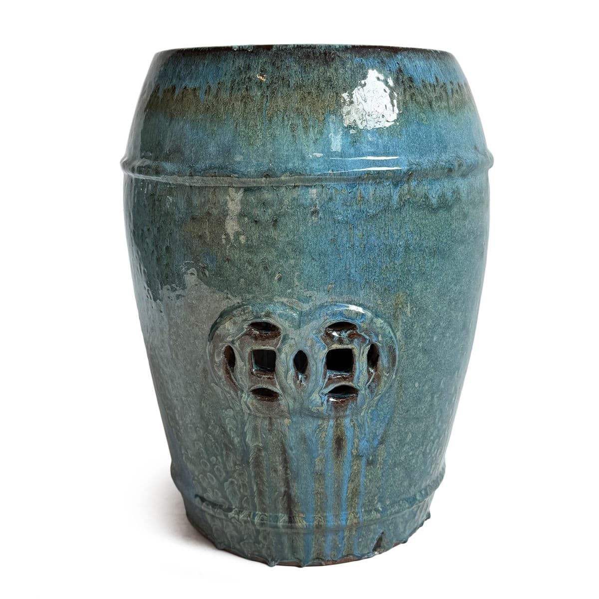 Ocean Blue Ceramic Garden Stool - Thumbnail 3