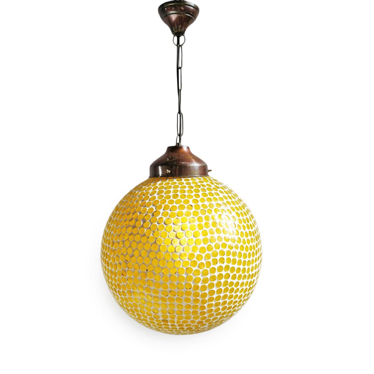 Yellow Mosaic Globe Pendant Small - Thumbnail 3
