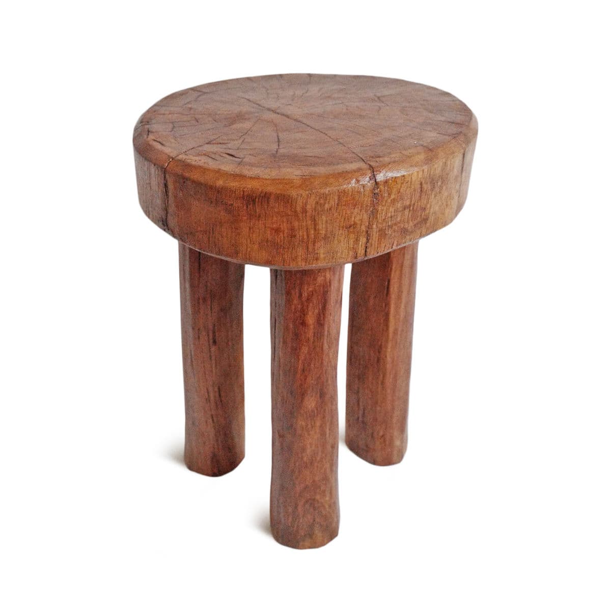 Vintage Ivory Coast Wood Stool - Thumbnail 3
