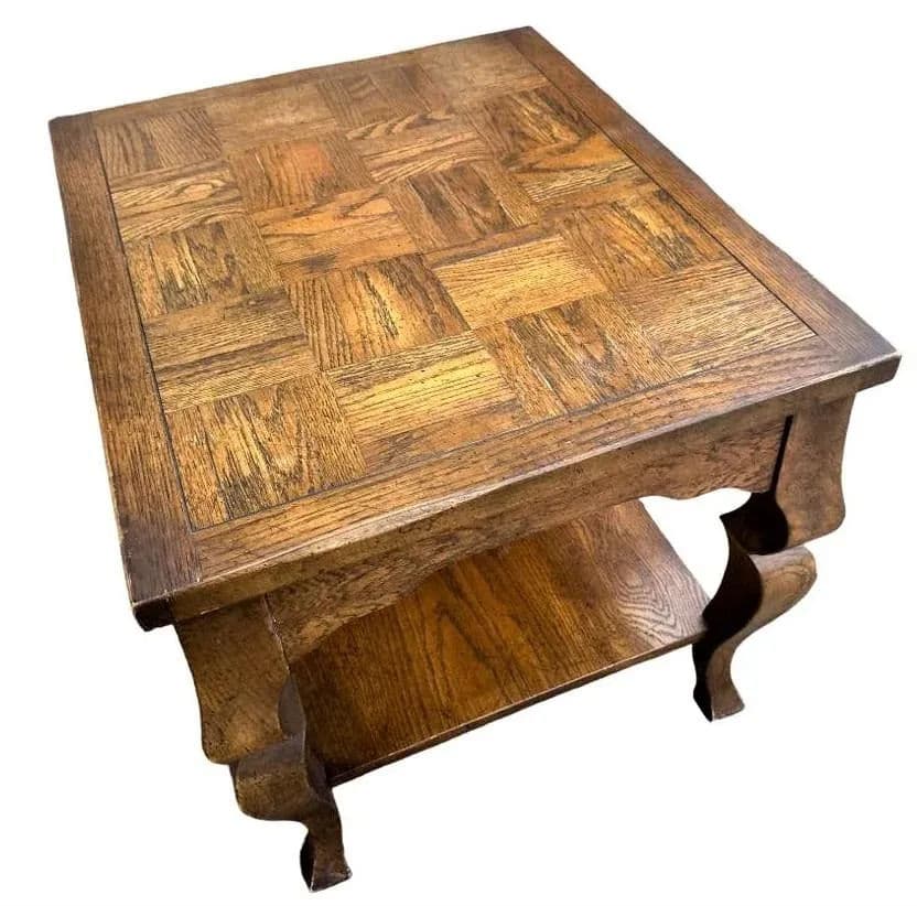 Altavista Lane Vintage Oak French Country Side Table - Late 20th Century - Thumbnail 3