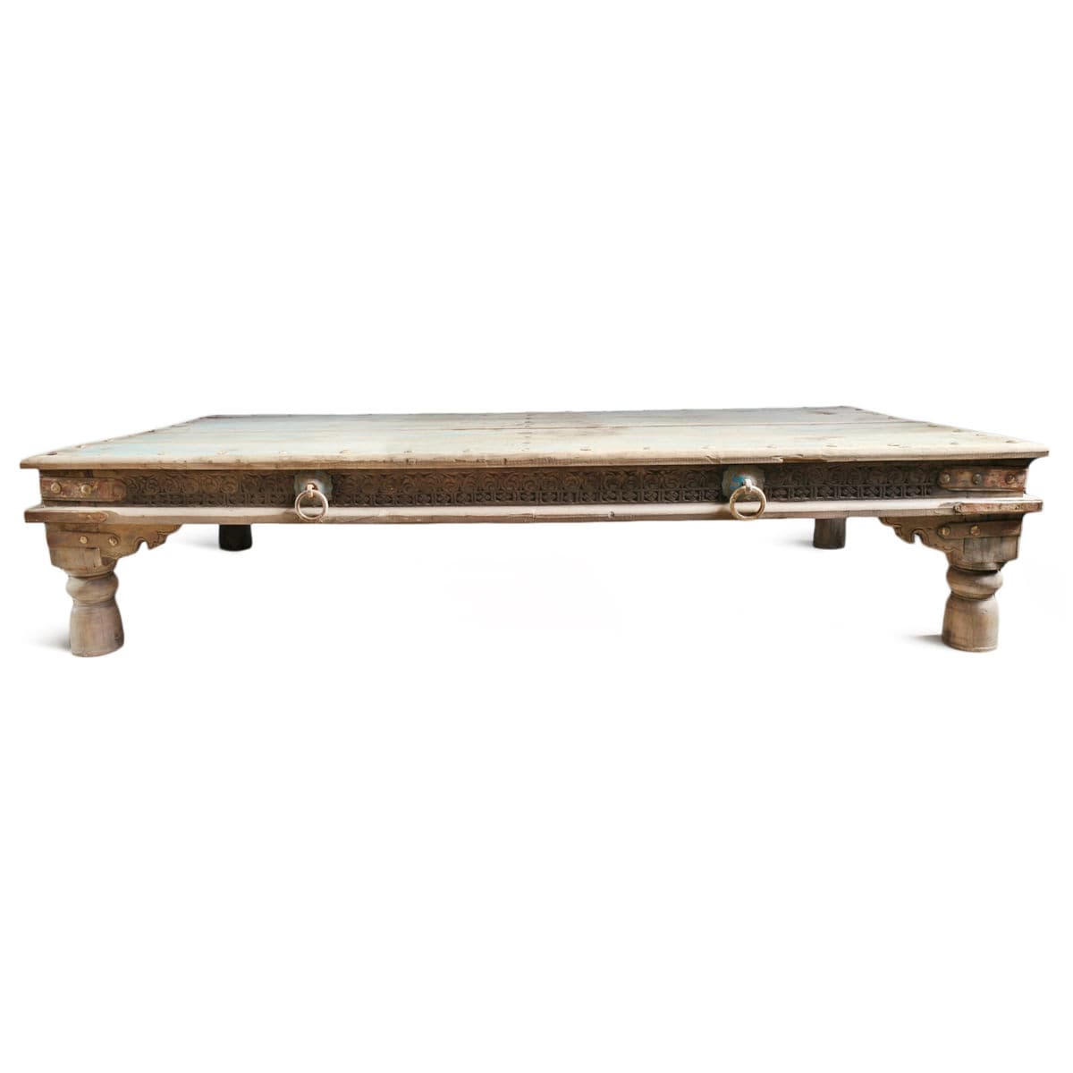 Old Teak Takhat Coffee Table - Thumbnail 3