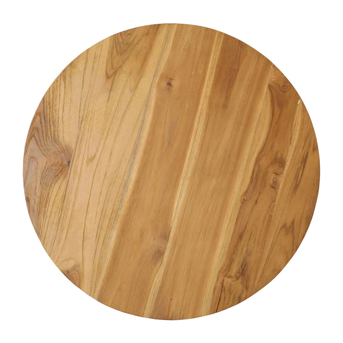 Round Outdoor Concrete & Teak Side Table Large - Thumbnail 3