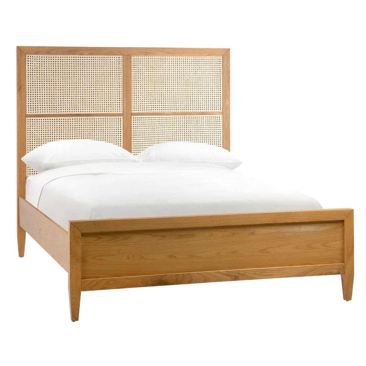 Oak & Cane Panel Queen Bed - Thumbnail 3
