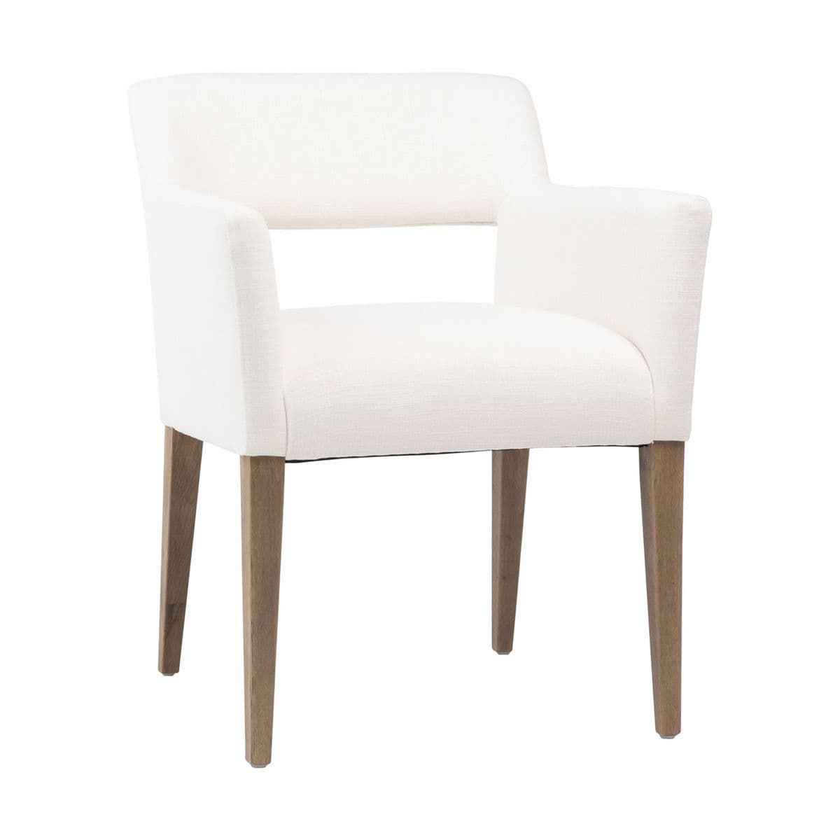 White Midcentury Dining Arm Chair - Thumbnail 3