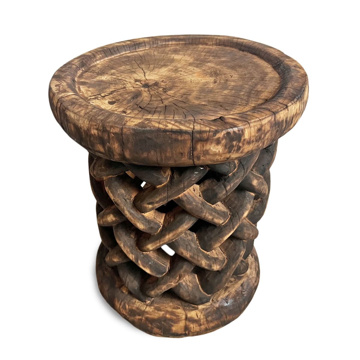 Vintage Bamileke Burn Stool Table - Thumbnail 3