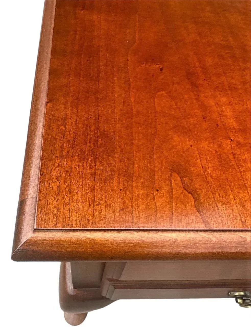 Solid Cherry Wood Queen Anne Side Table by American Drew - Vintage Late 20th Century - Thumbnail 3