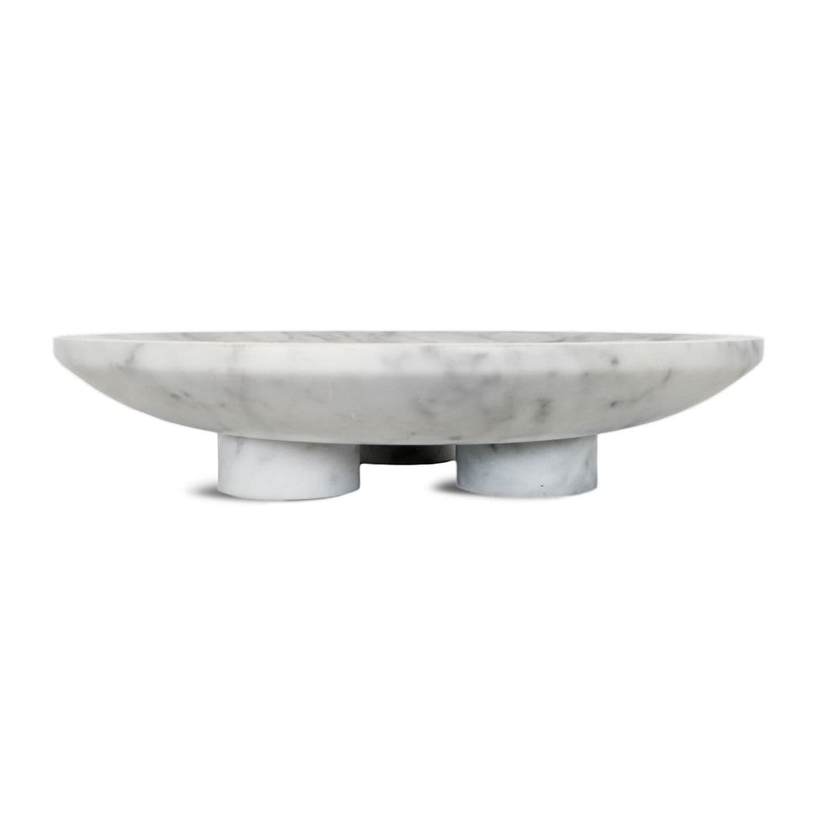 Low White Marble Plate Bowl - Thumbnail 3