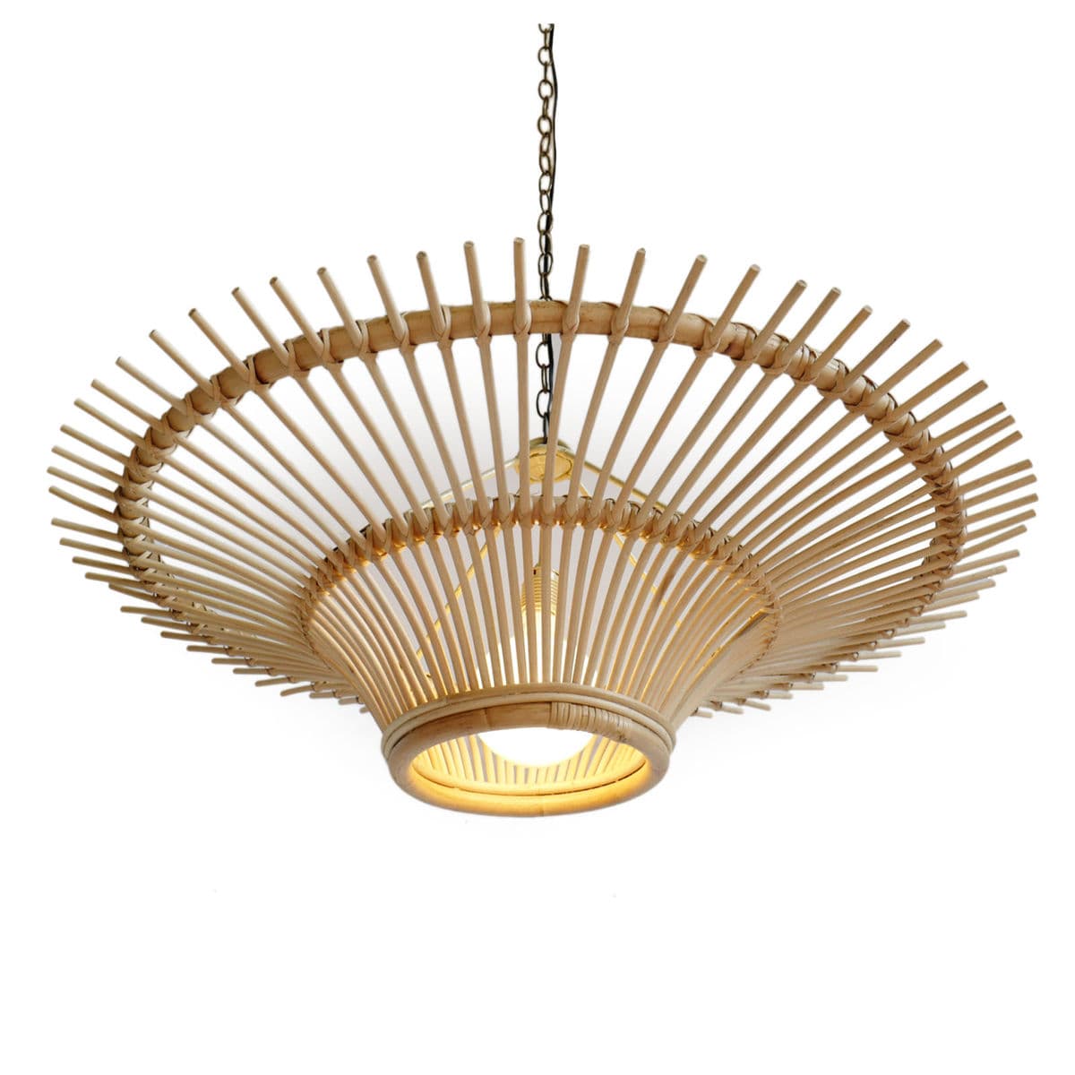 Rattan Sun Ray Pendant Small - Thumbnail 3