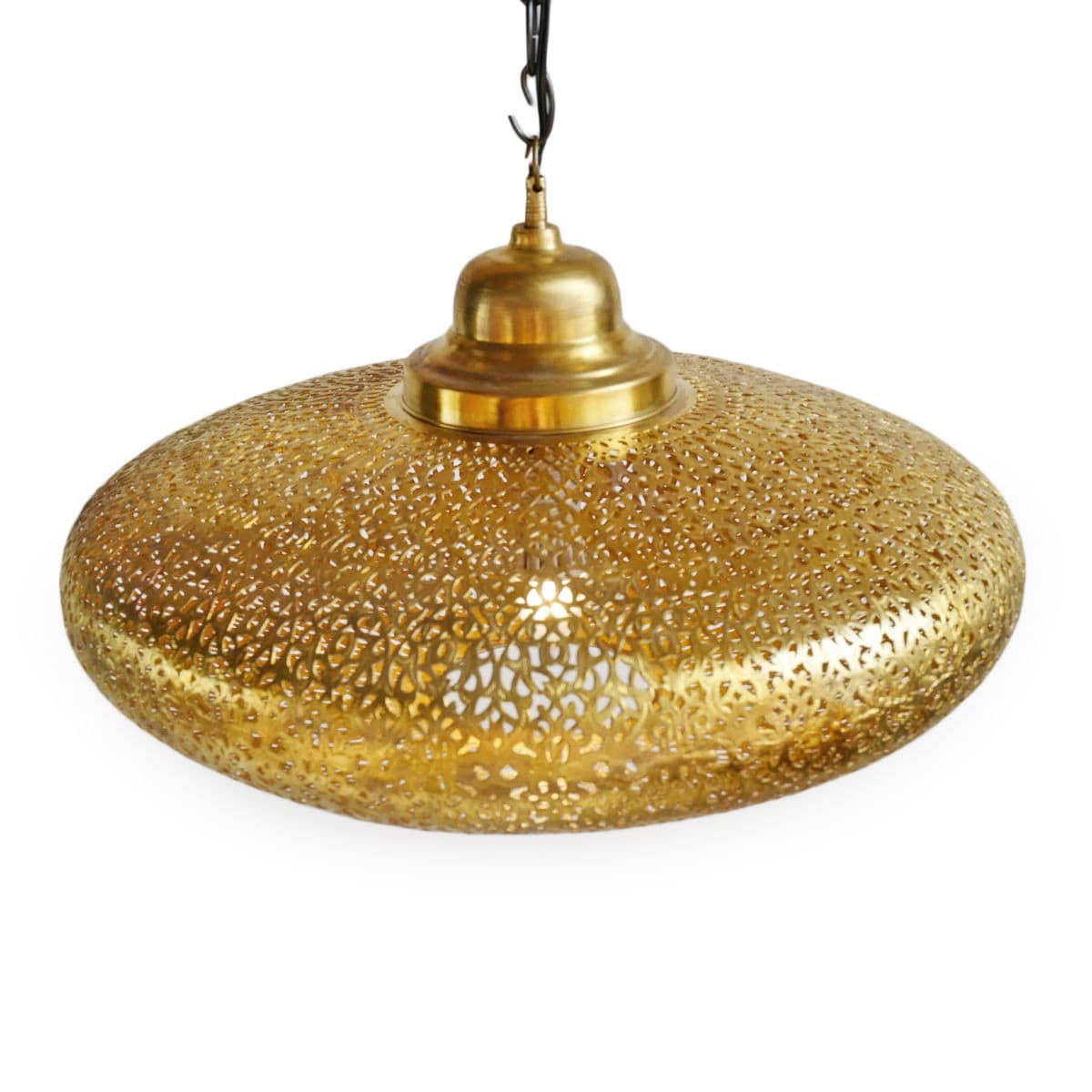 Brass Pattern Moroccan UFO Pendant Light - Thumbnail 3