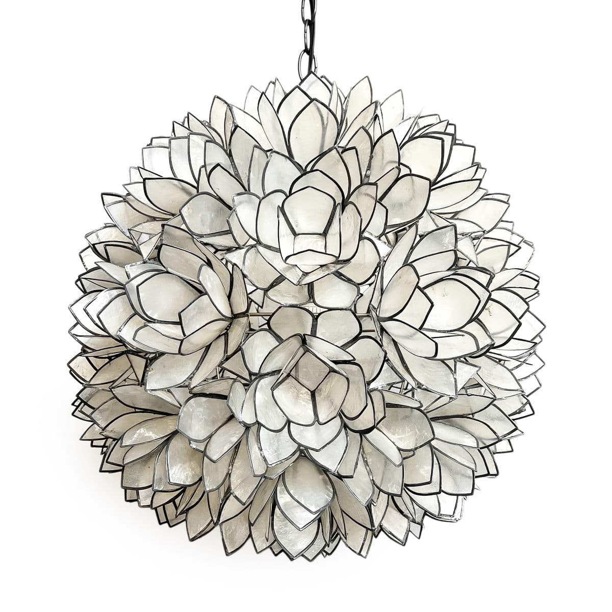 Capiz Lotus Flower Globe Pendant 20 - Thumbnail 3