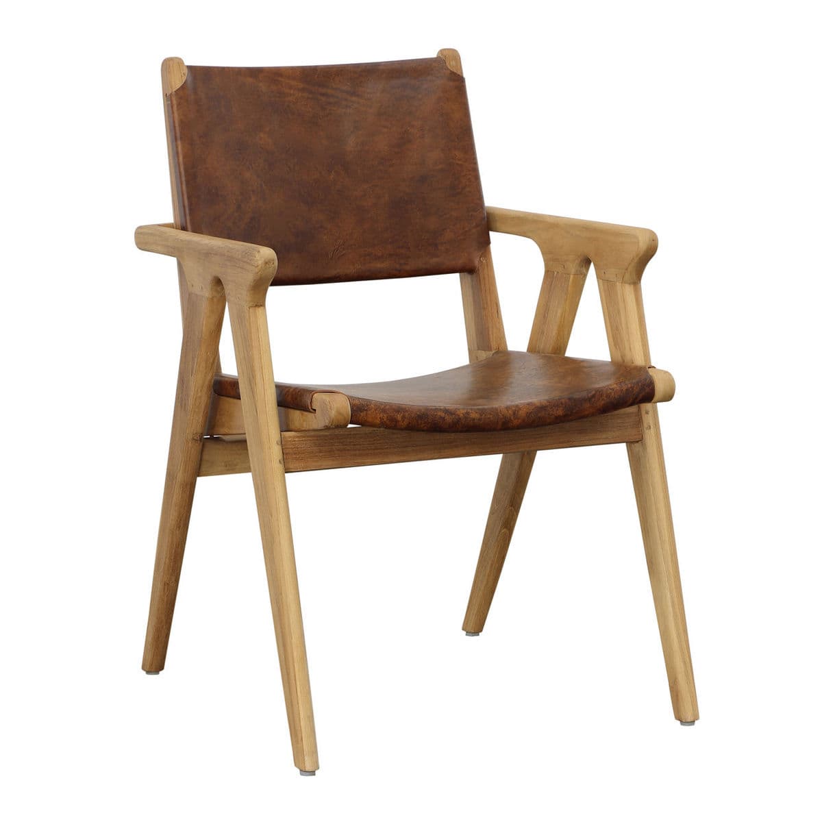 Chestnut Craft Leather Dining Arm Chair - Thumbnail 3