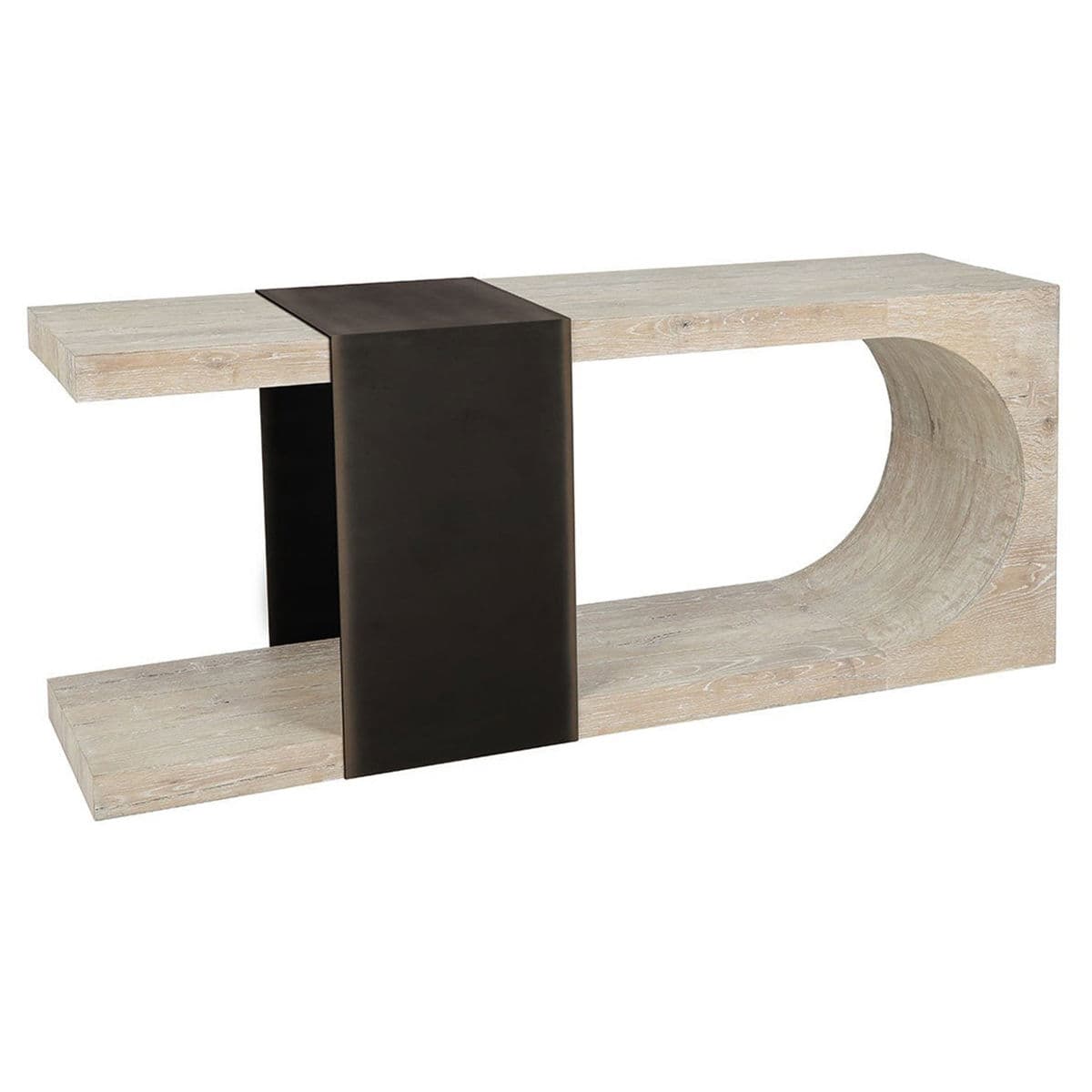 White Wash Retro Steel Tie Console Table - Thumbnail 3