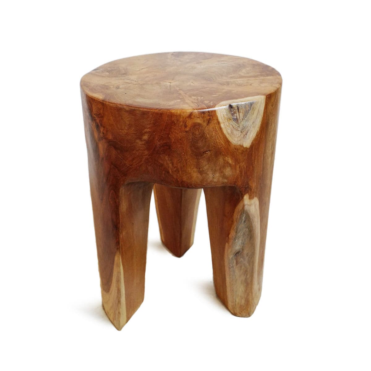 Organic Teak Root 3 Leg Stool - Thumbnail 3