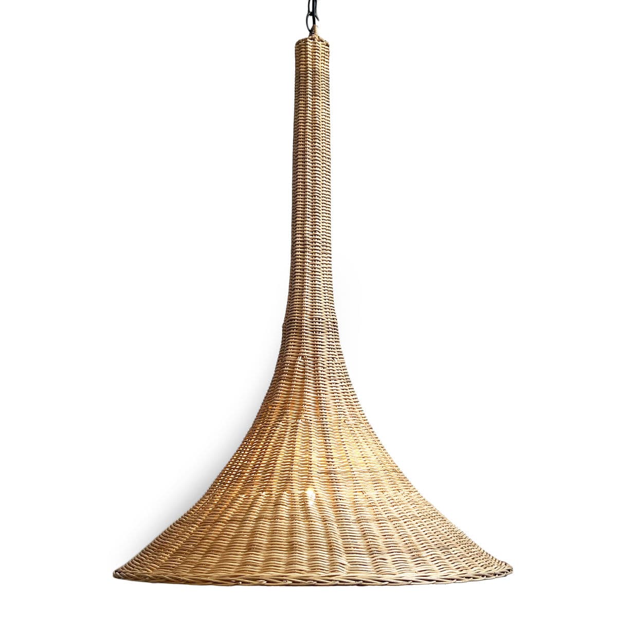 Natural Wicker Trumpet Pendant Medium - Thumbnail 3