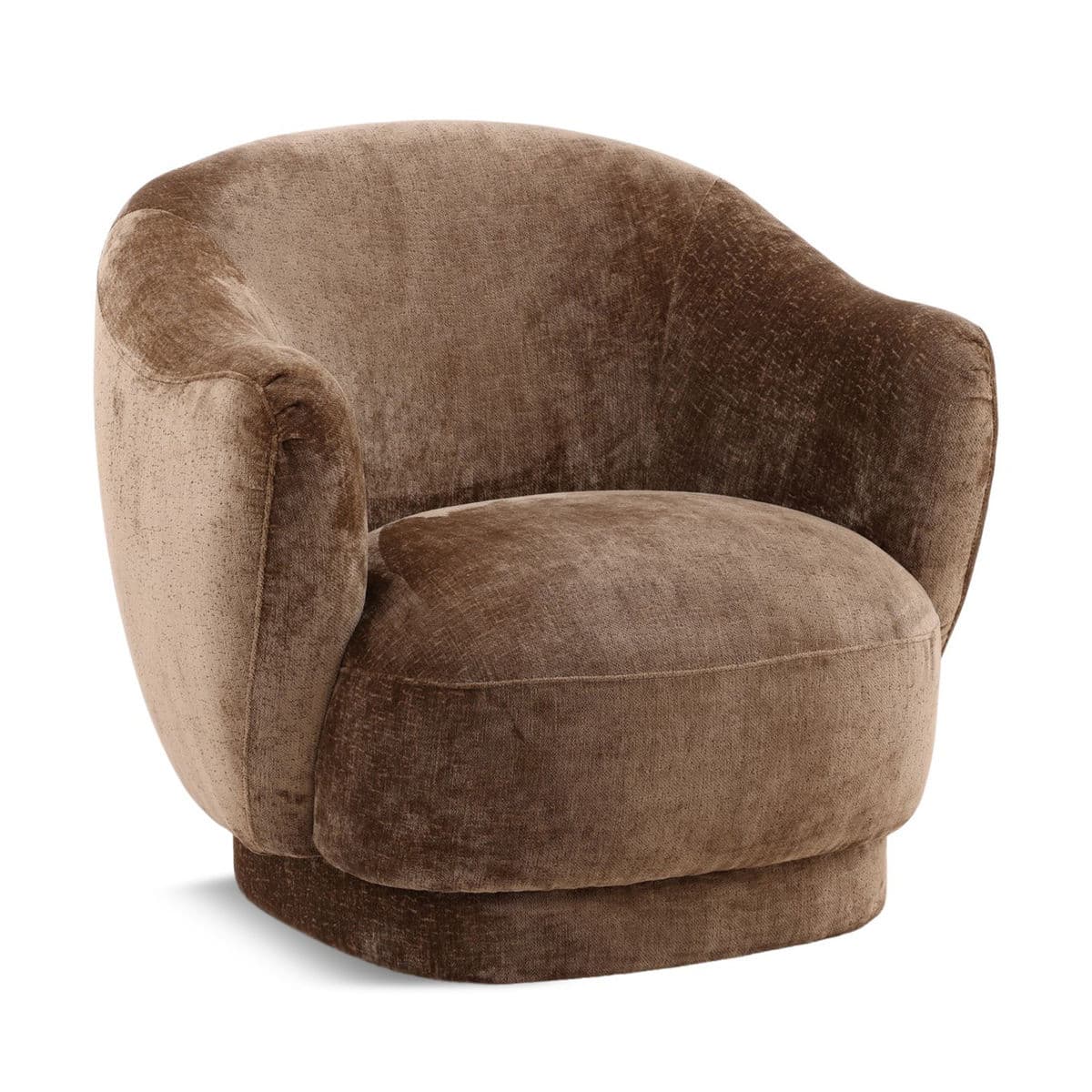 Milk Chocolate Velvet Accent Chair - Thumbnail 3