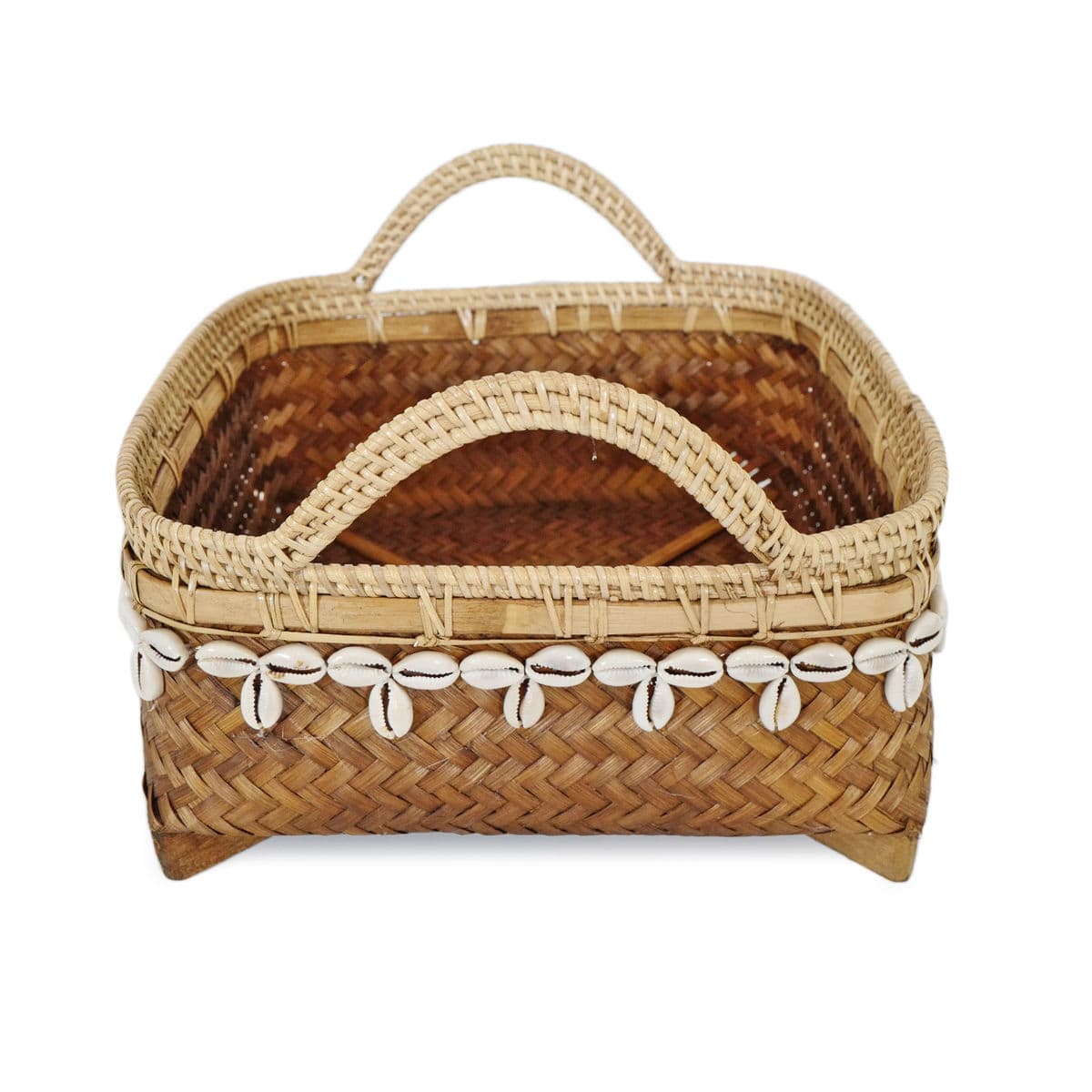 Bamboo & Cowry Basket Large - Thumbnail 3
