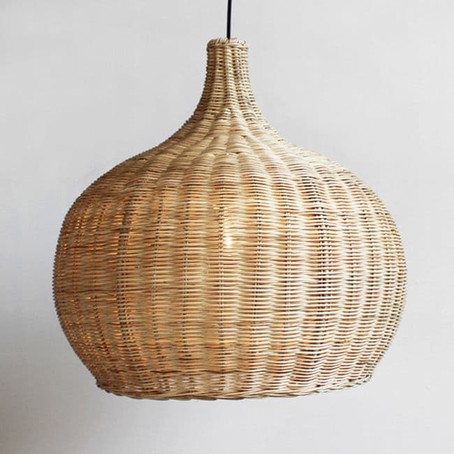 Raw Wicker Bell Lantern Large - Thumbnail 3