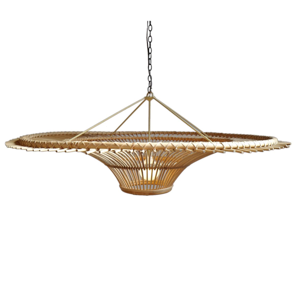 Rattan Sun Ray Pendant Large - Thumbnail 3