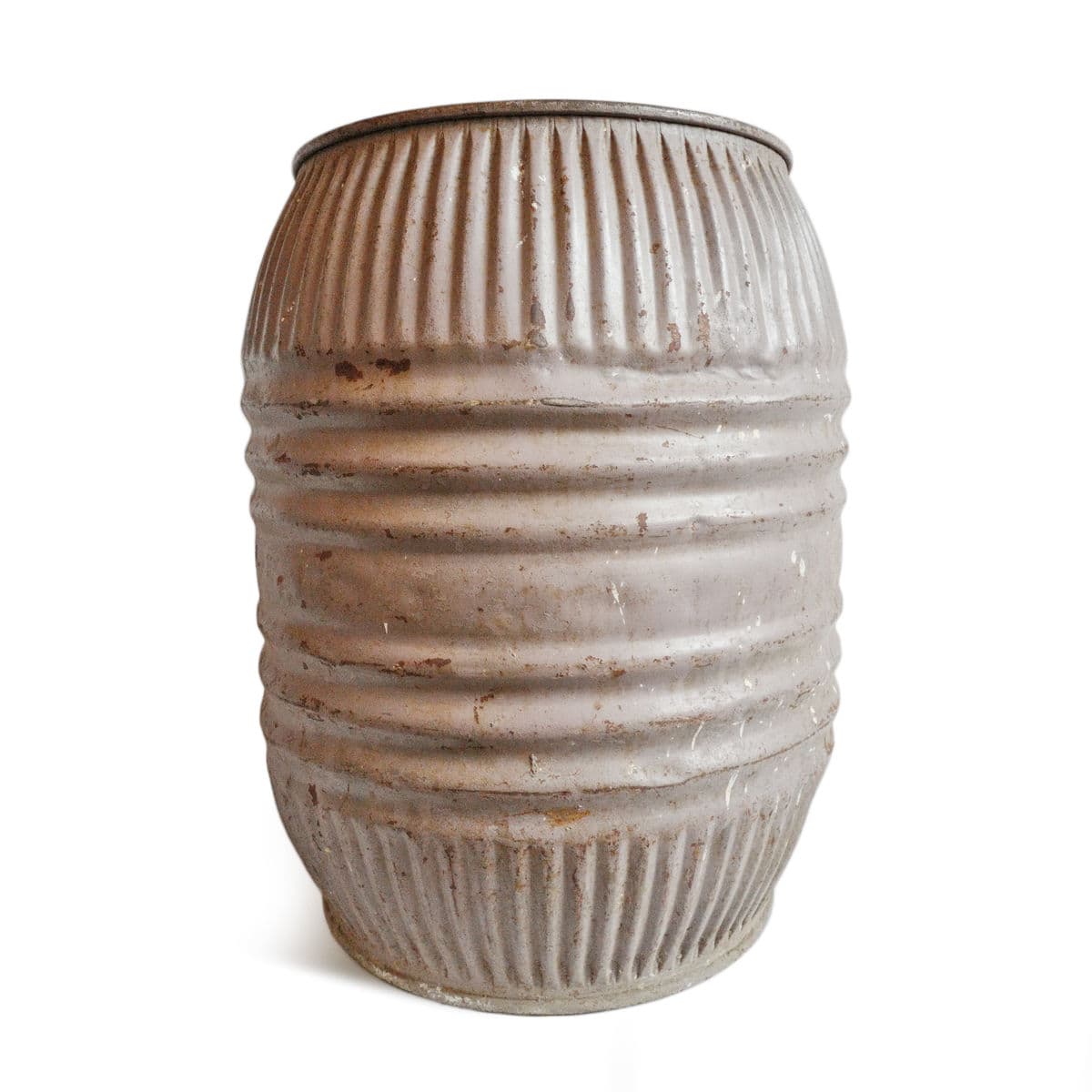 Vintage India Iron Grain Barrel - Thumbnail 3