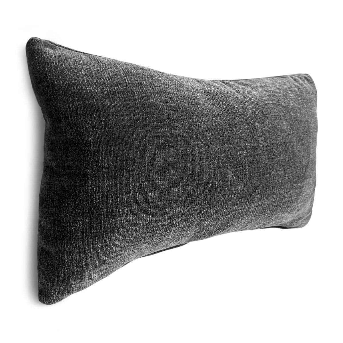 Grey Chenille Lumbar Pillow - Thumbnail 3