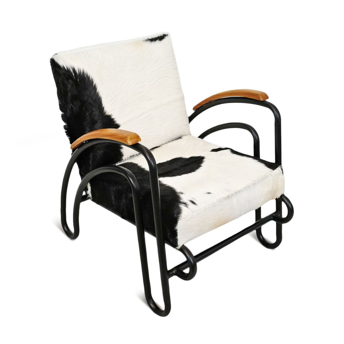 Deco Black & White Cowhide Chair - Thumbnail 3