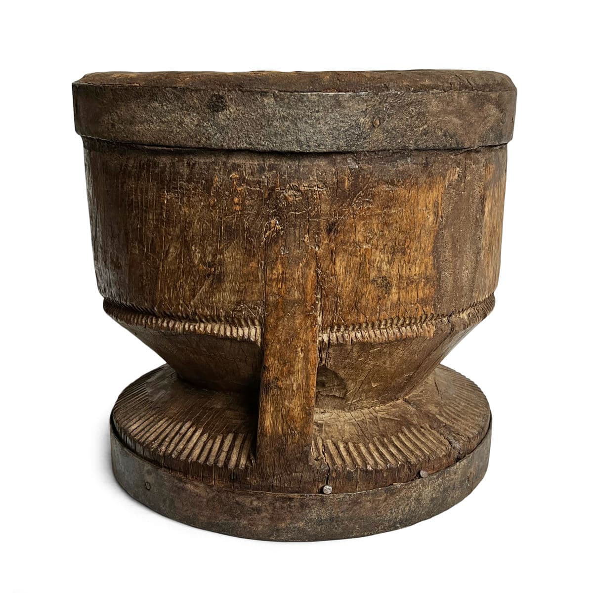 Old India Wood Pestle Pot - Thumbnail 3