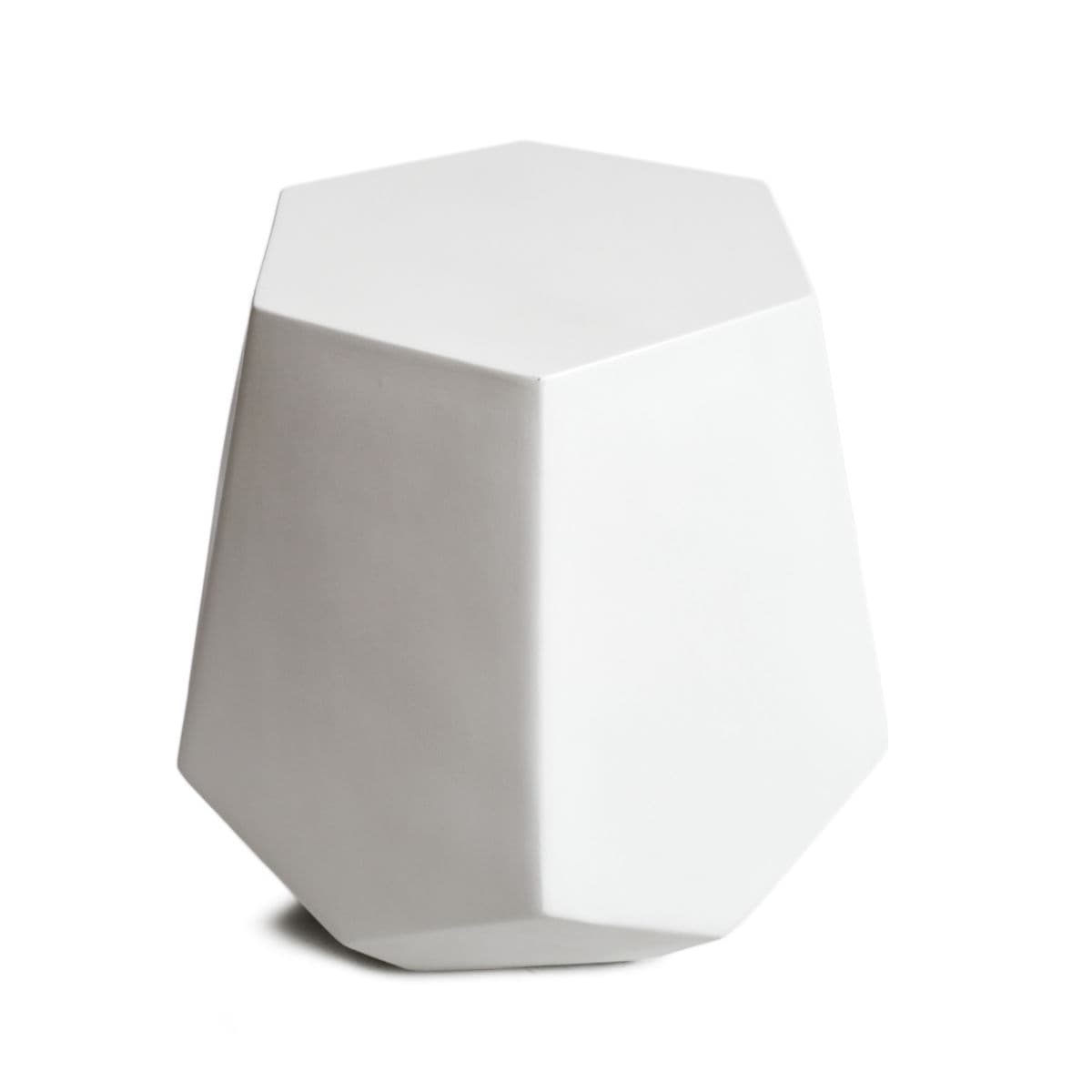 Outdoor White Mix Hexagon Side Table - Thumbnail 3