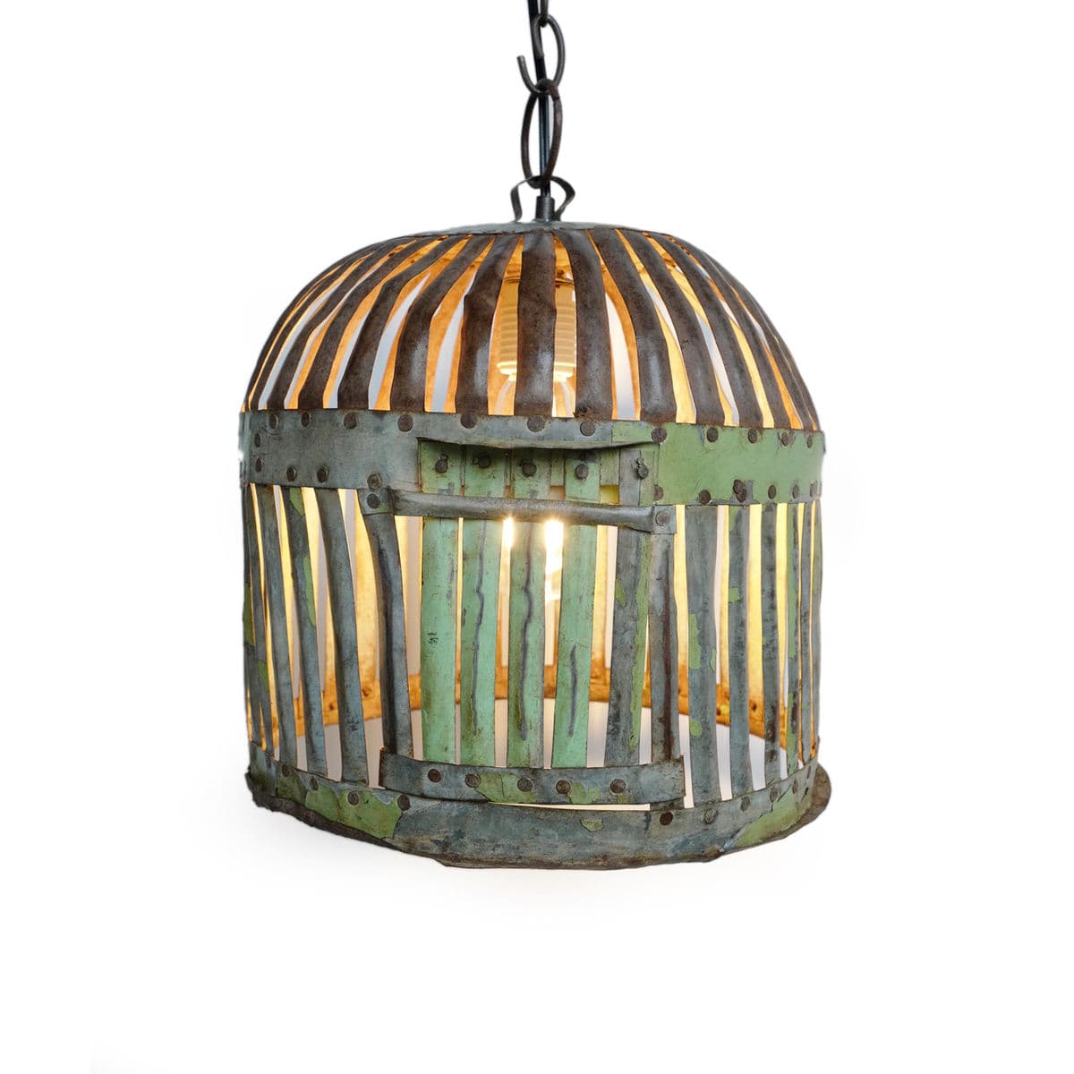 Industrial Iron Basket Cage Lantern - Thumbnail 3