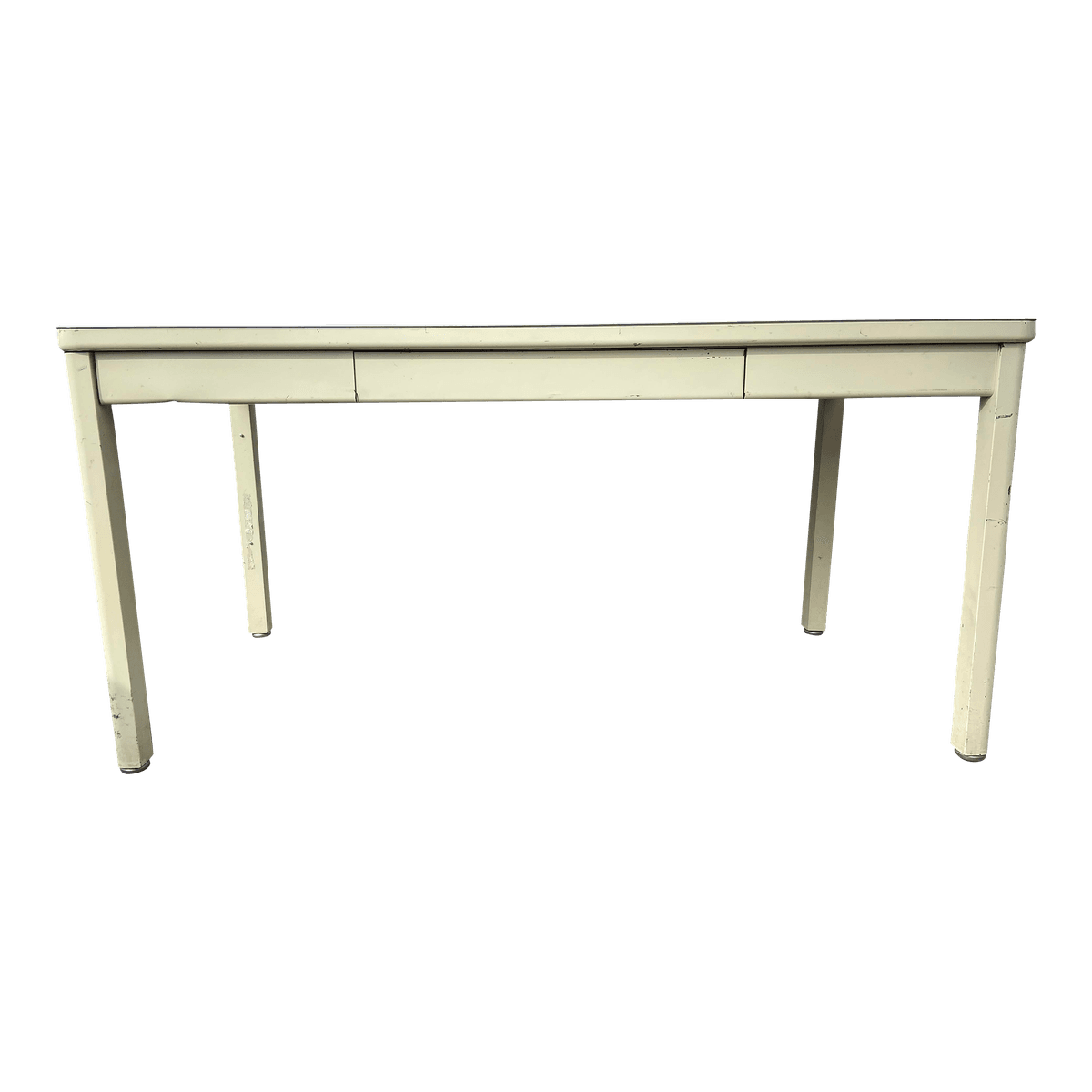 1980s Steelcase Style Vintage Mid Century Modern Metal Tanker Desk Lab Table - Thumbnail 2