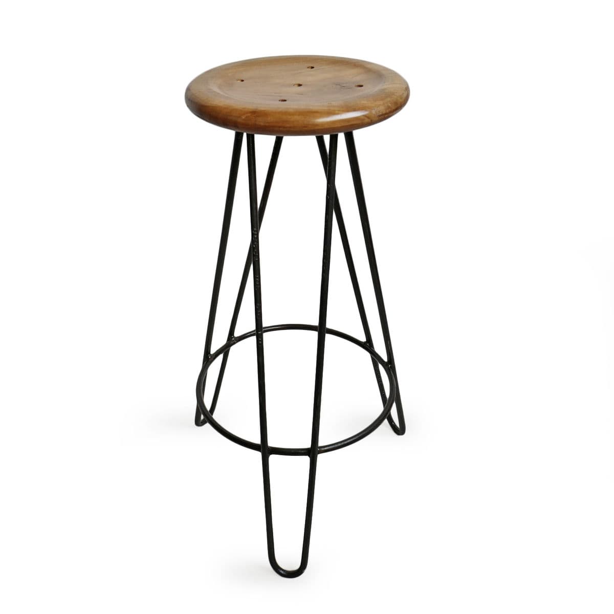 Teak Frisbee Bar Stool - Thumbnail 3
